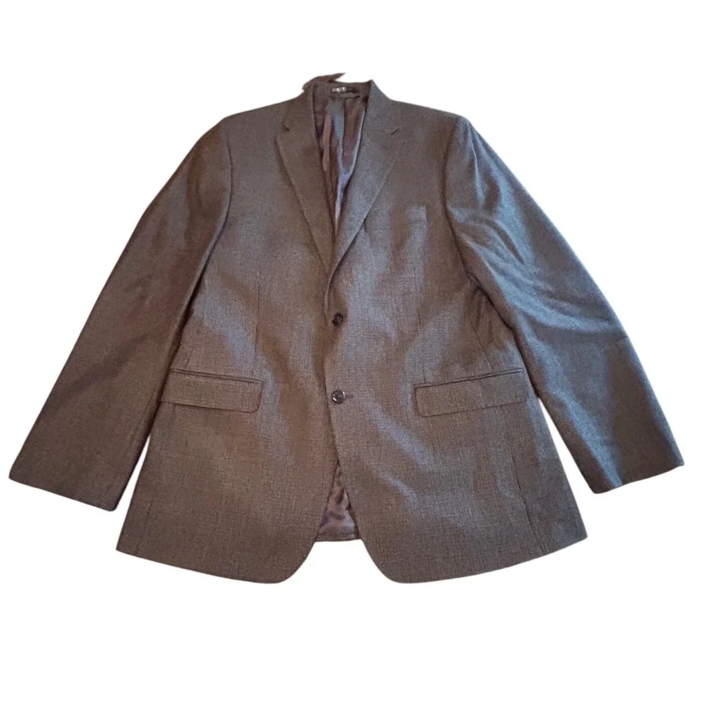 Ralph Lauren Blazer Mens 42L Brown Preppy 100% Wool Sport Coat Designer Tweed